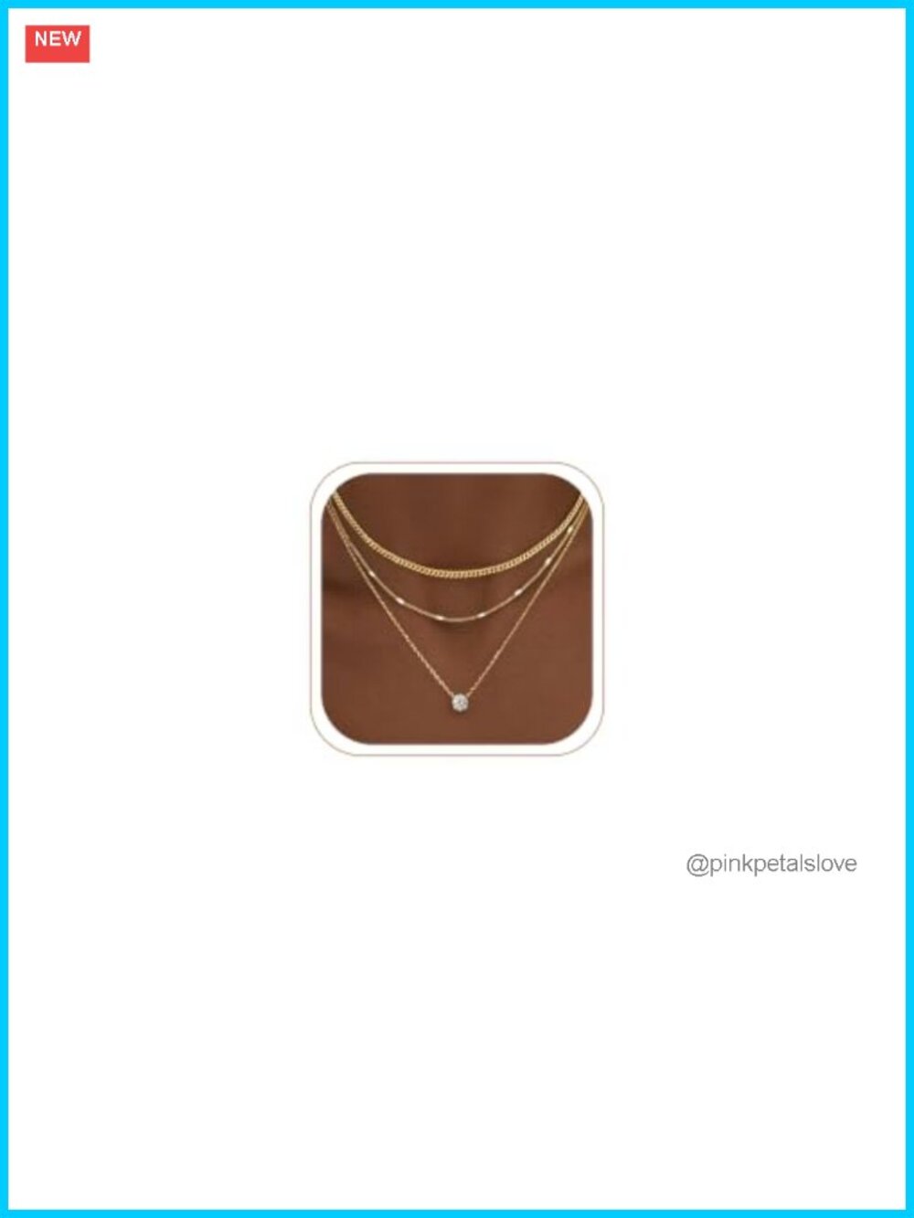 14K Gold Plated Layered Necklace Set Cubic Zirconia Pendant Choker